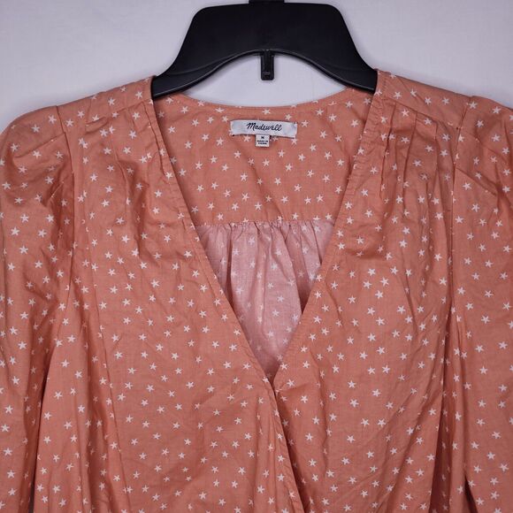 Madewell Top Womens Medium Wrap Star Print Cotton - Picture 2 of 11